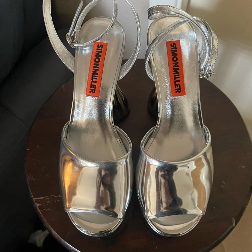 Simon Miller Peep Toe Ankle Strap Platform Sandals Shoes Heels 37 - Picture 2 of 13